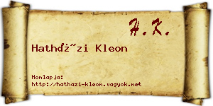 Hatházi Kleon névjegykártya