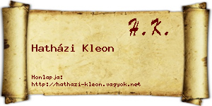 Hatházi Kleon névjegykártya